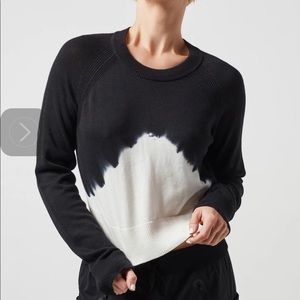 Dip Dye Crew Neck Black Sweater